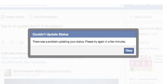 Facebook Suffers Sitewide Errors for Many Users