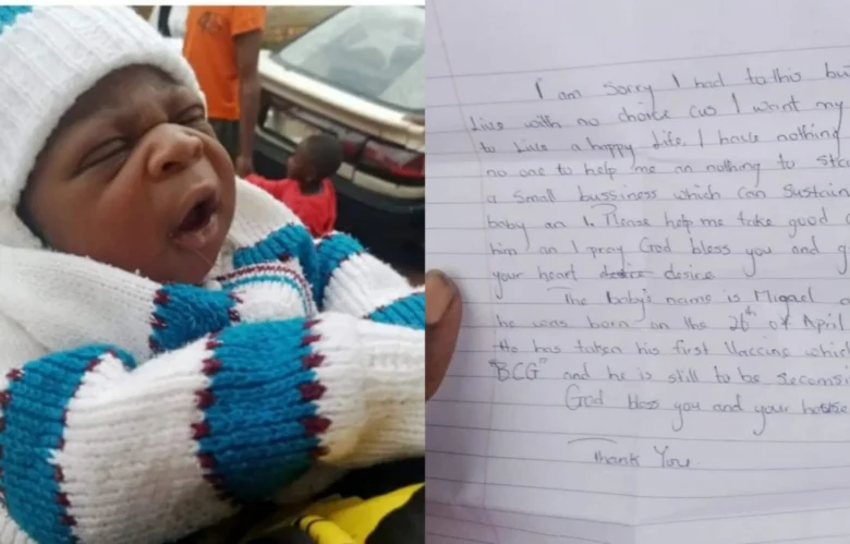 I had no choice -Woman abandons new baby with handwritten note » GhBase•com™-Everything & News Now